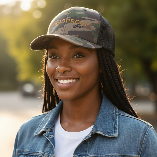 Hater Proof Camouflage trucker hat (GOLD LETTERS)
