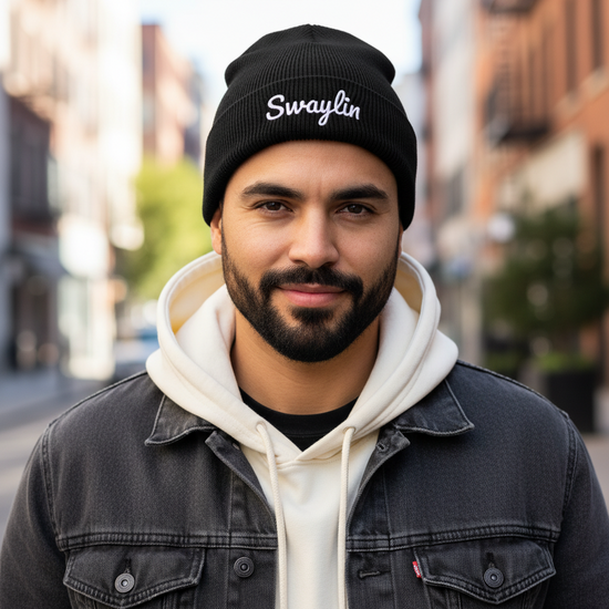 SWAYLIN Organic ribbed beanie
